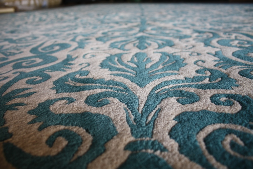 Classic teal blue rug